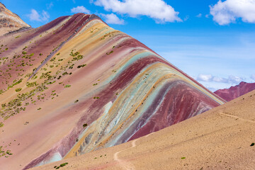 Rainbow Mountain of Montana de Siete Colores, onderdeel van de Cordillera de los Andes in de regio Cusco in Peru.