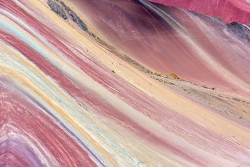 Papier Peint photo Vinicunca Rainbow Mountain or Montana de Siete Colores, part of the Cordillera de los Andes in the Cusco region of Peru.