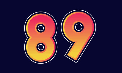 89 Number New Orange Sport Line Logo