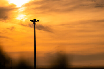 Obraz premium street lamp at sunset
