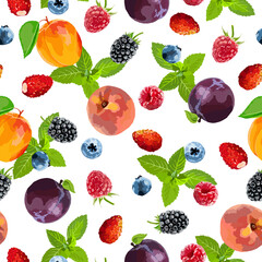 Fruits and berry  seamless pattern