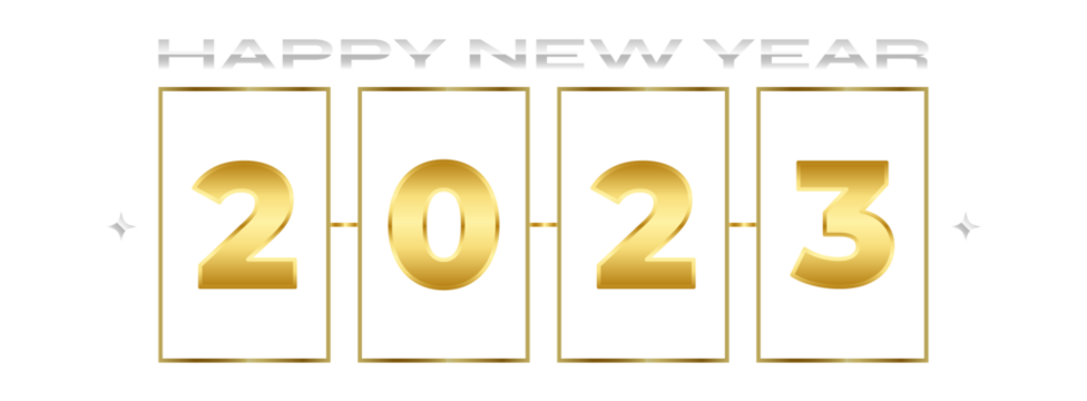 New year 2023. Template design concept for 2023 holiday with golden color number.