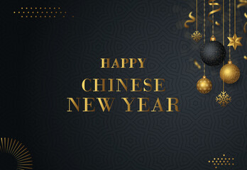 Chinese new year background design template with illustration