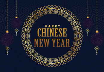 Chinese new year background design template with illustration