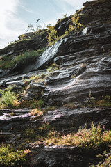 Mountains in the morning in Norway on an autumn day.