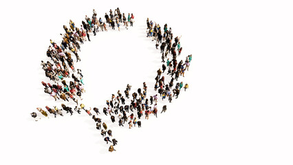 Conceptual large community of people forming an laurel wreaths image on white background. A 3d illustration metaphor for victory, winning, success, achievement, triumph, celebration or royal