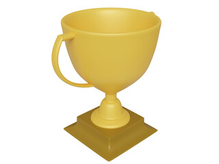 Golden award cup. 3d render