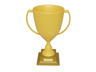 Golden award cup. 3d render
