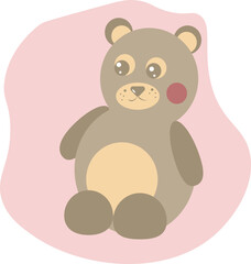 teddy bear cute cartoon bear toy for children vector illustration