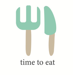 kitchen device fork and knife vector illustration time to eat