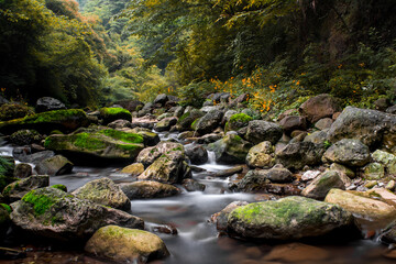 Long exposure, mountain creek, waterfall