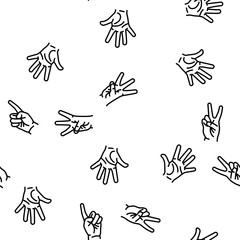 number character cute vector seamless pattern thin line illustration