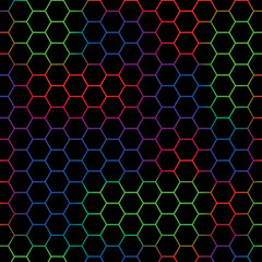 abstract colorful background hexagon RGB