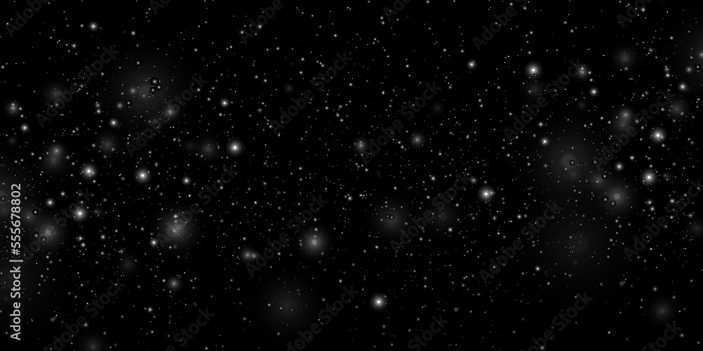 Wall mural white bokeh light background. sparkle effect with particles. magic overlay dust. glitter blur textur