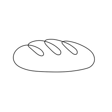 recommend clip art: Vector isolated small simple minimal one single line loaf bread  colorless black and white contour line easy drawing