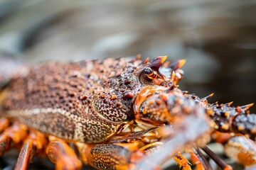 Live east coast rock lobster fishing in australia. Crayfish on a boat caught in lobster pots
