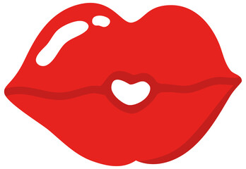 Red lips kiss valentine decoration