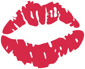 Red lips kiss valentine decoration