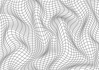 Black wavy lines pattern on white background