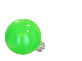 Green light bulb. 3d render