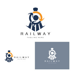 Train Logo Design. Fast Train Track Vector, Fast Transport Vehicle Illustration, Design Fit Locomotive Railroad Company Land Transportation And Fast Delivery