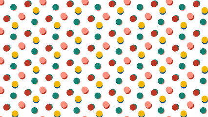 POP ART polkadots with shadow of retro color is colourful world for decoration card, wallpaper, gift wrapping paper and Flower wrapping paper. PNG Transparent on background, Vector illustration