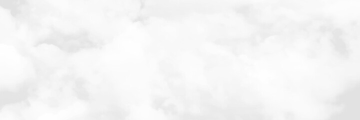 White background of blurred sky and clouds in panorama view.