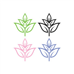 Fototapeta na wymiar flower logo simple color illustration design vector style