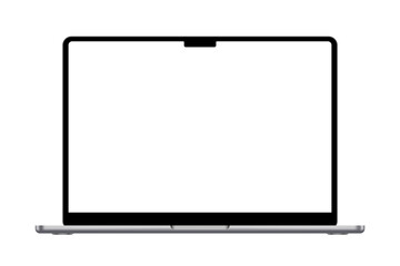 Isolated laptop mockup without background with blank screen. Stock royalty free illustration
