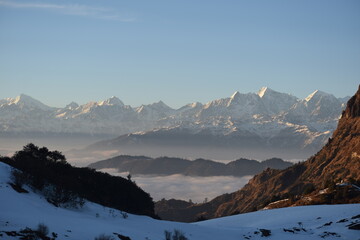 snow covered mountains