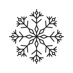 Snowflake icon isolated on white background. Christmas winter holiday decoration.