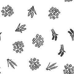 cereal plant healthy food vector seamless pattern thin line illustration