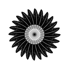 Ornamental Circle Shape Made by Feather Composition for Decoration, Ornate, Website, Art Illustration, Background, Wallpaper, Logo or Graphic Design Element. Vector Illustration
