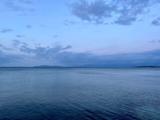Blue sea horizon, quiet sea horizon
