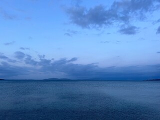 Blue sea horizon, quiet sea horizon
