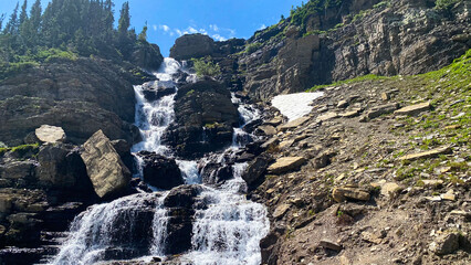 waterfall in the mountains
