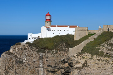 Fototapeta na wymiar Cape Saint Vicente, Lighthouse, Sagres, Vila do Bispo, Faro district, Algarve, Portugal