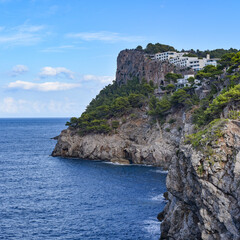 Fototapeta na wymiar Cliffs along the coastline of Port de Soller, Mallorca, Balearic Islands, Spain