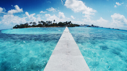 Tropical island and walk way