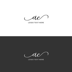 AC initials letters with swirls, AC cursive letters in monogram style, AC script letters, AC logo