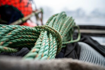 rope on a fishing boat in tasmania australia