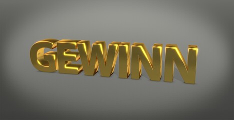 Gewinn, Verlosung, Lotterie, Hauptgewinn, Schrift, 3d, gold