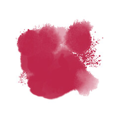 Viva Magenta spots. Bordeaux watercolor blobs. Paint stains. Wine stains
