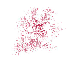 Viva Magenta spots. Bordeaux watercolor blobs. Paint stains. Wine stains