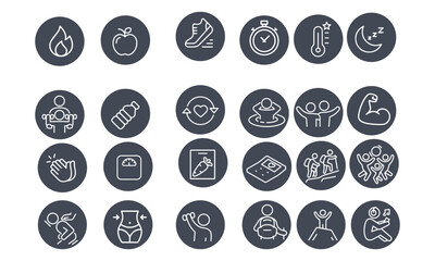Health and Wellness icons vector design 