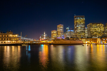 City night view of San Francisco from pier7