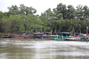 Fototapeta premium Boats on the rivers of Thailand