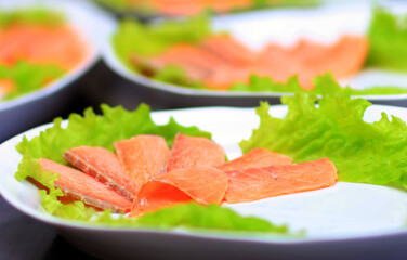 cold snacks on the table in the restaurant