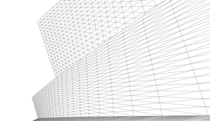 Abstract architecture vector 3d illustration