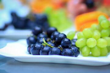 variety of fruits on the table in the restaurant